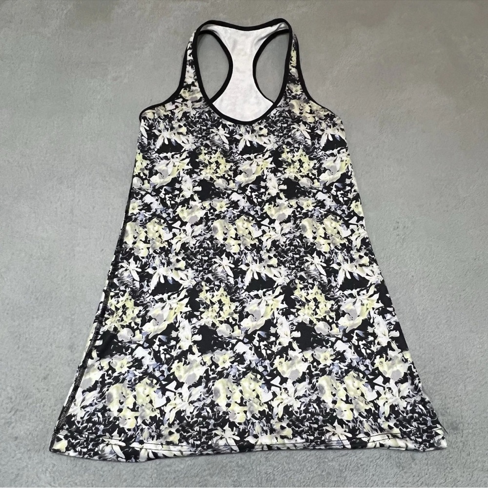 lululemon athletica Black and White Floral Tank Top